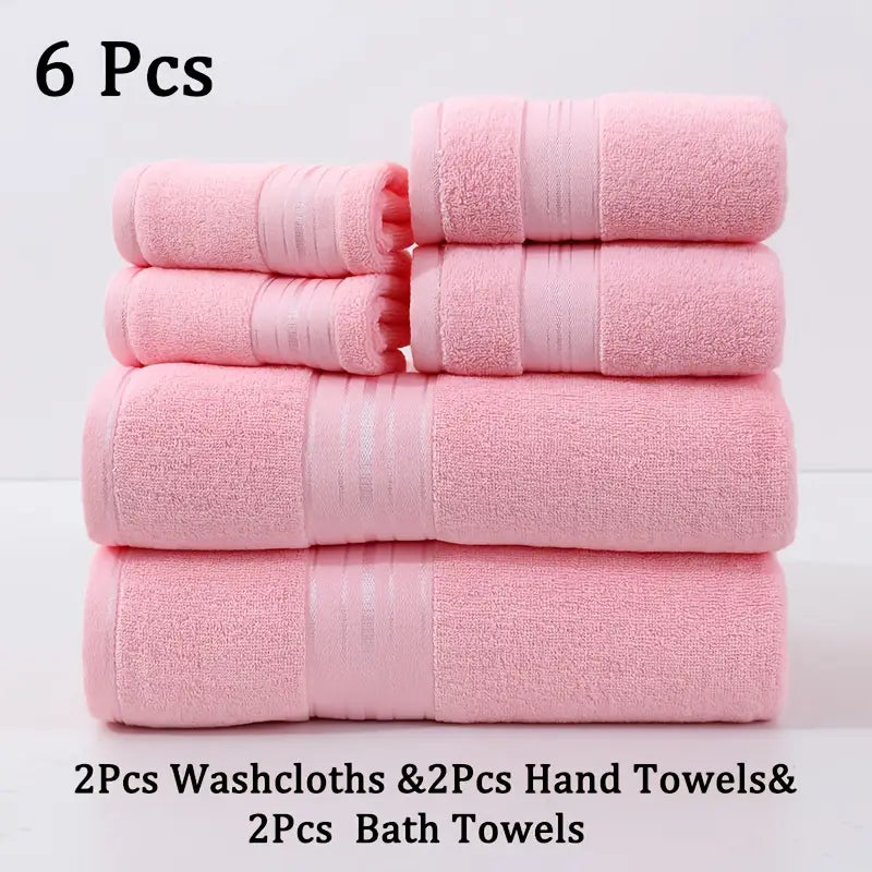 LuxSoft 6-Piece Premium Cotton Towel Set