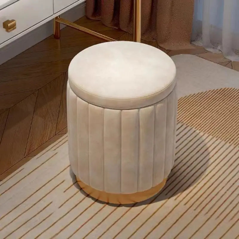 Nordic Chic Round Storage Ottoman