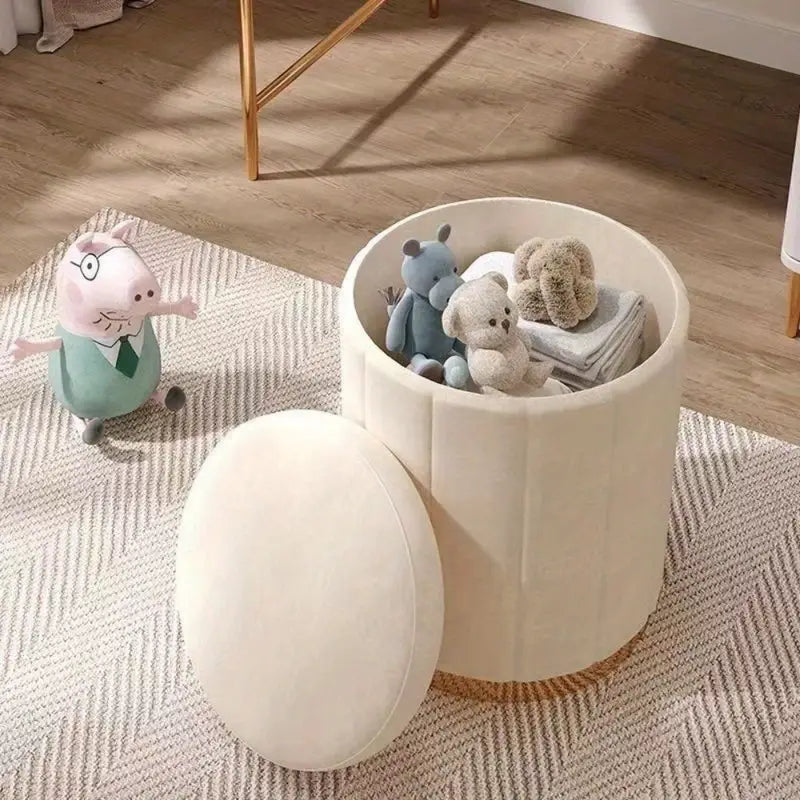 Nordic Chic Round Storage Ottoman