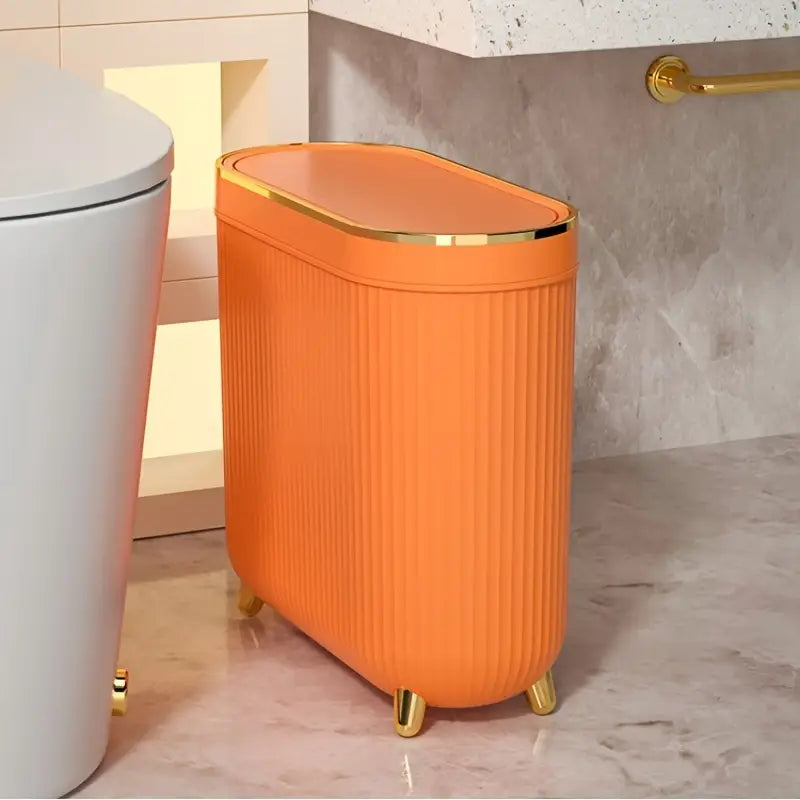 SlimTidy Narrow Slit Trash Can with Lid