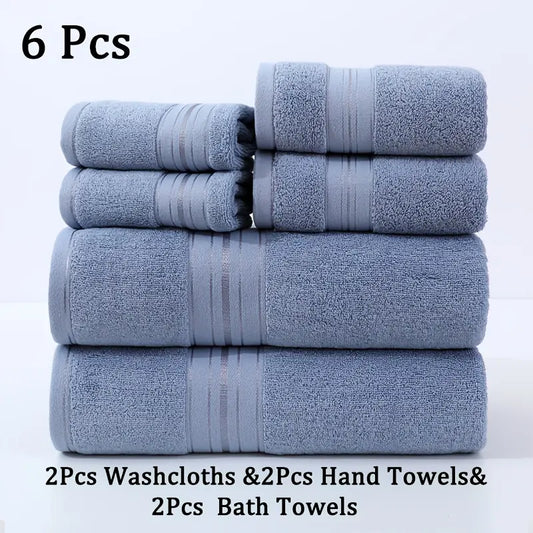 LuxSoft 6-Piece Premium Cotton Towel Set