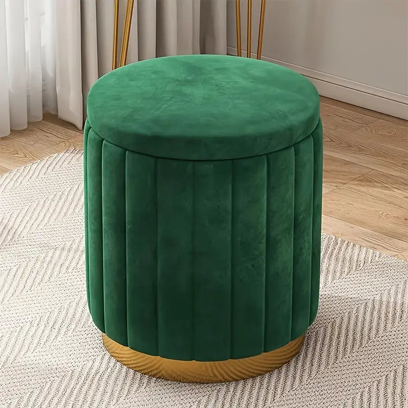 Nordic Chic Round Storage Ottoman