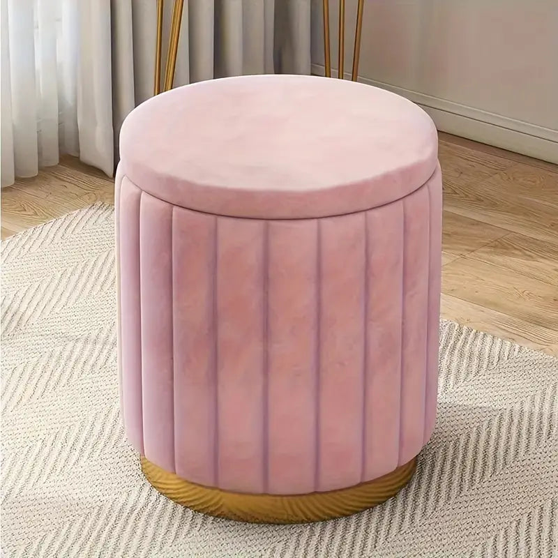 Nordic Chic Round Storage Ottoman