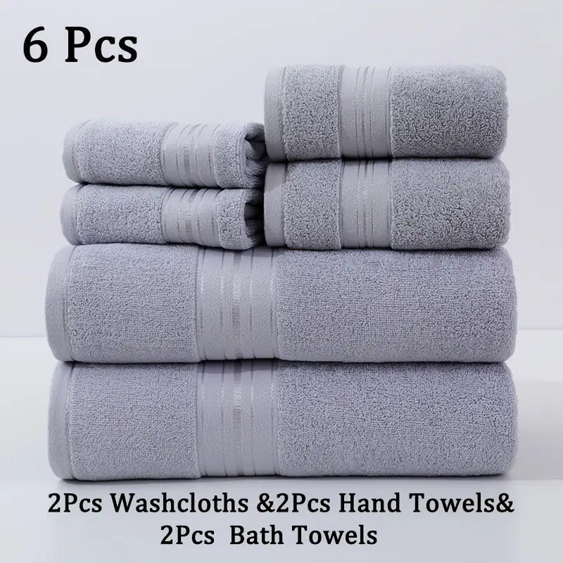 LuxSoft 6-Piece Premium Cotton Towel Set