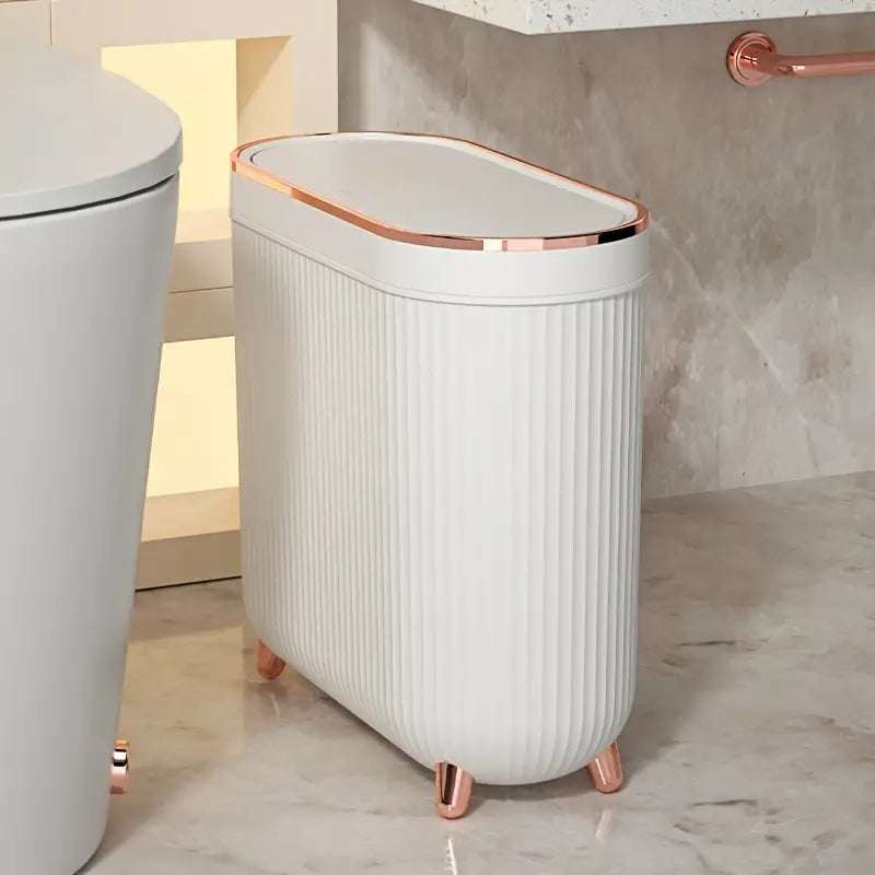 SlimTidy Narrow Slit Trash Can with Lid