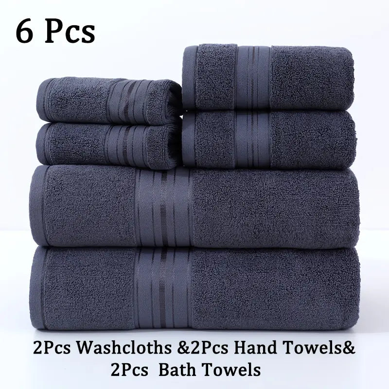 LuxSoft 6-Piece Premium Cotton Towel Set